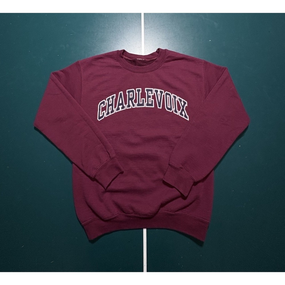 Vintage Charlevoix Michigan Crewneck Sweatshirt Men's Small Pullover Retro